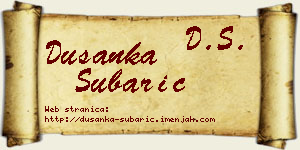 Dušanka Šubarić vizit kartica